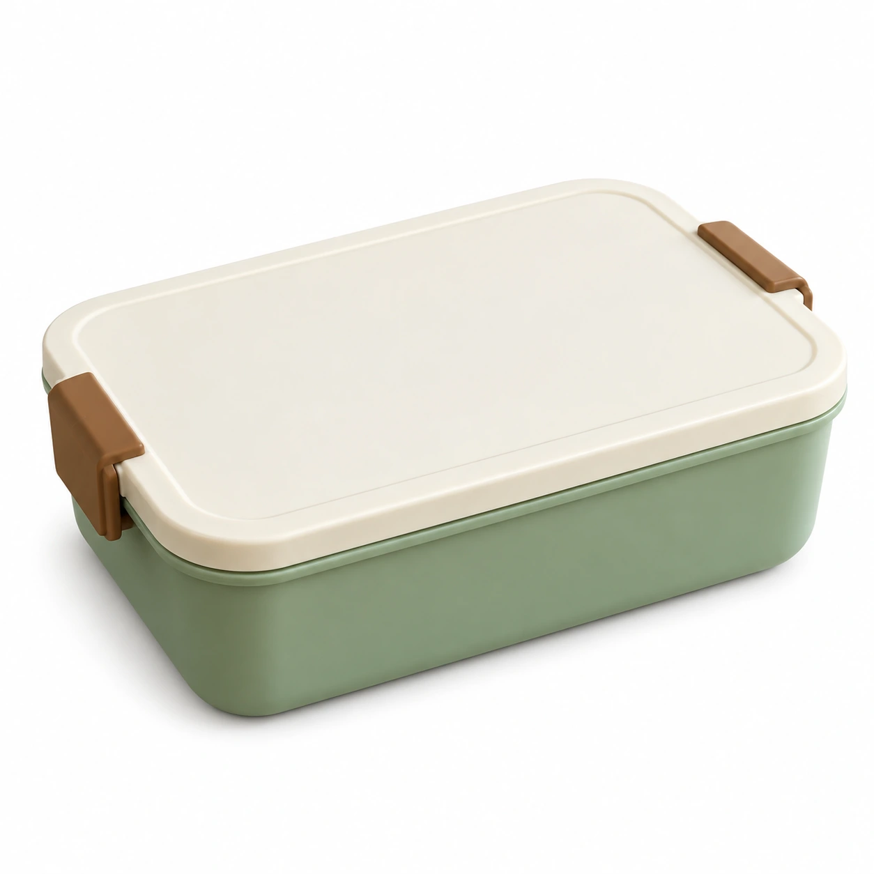 Lunch-box white-background design illustration for reviewing proportions, lid and clasps